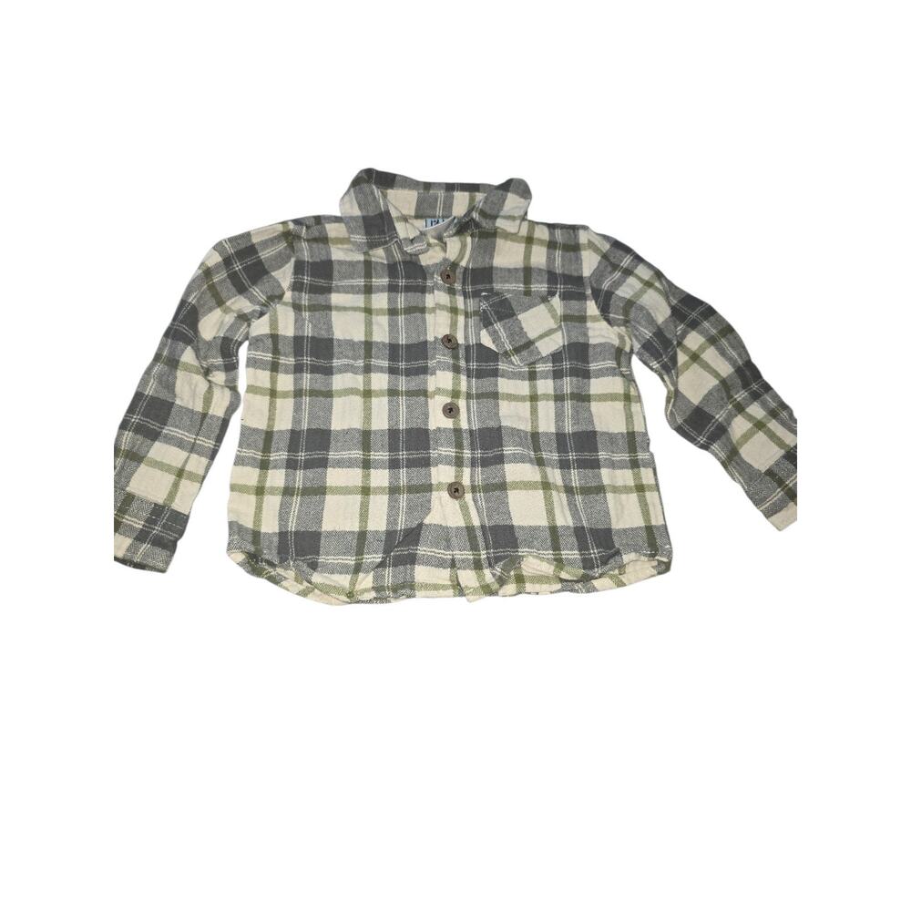 Little Lad Flannel Button Up Long Sleeve Shirt Toddler Size 24Months
